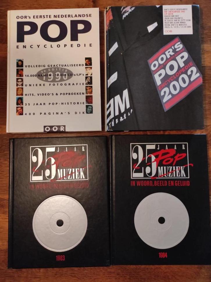 Set van 4 boeken Oor Popencyclopedie, 25 jaar popmuziek, Boeken, Muziek, Zo goed als nieuw, Genre of Stijl, Ophalen of Verzenden