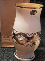 Unieke Amber Crystalex Vaas met 3D Bloemen & Bladgoud, Ophalen