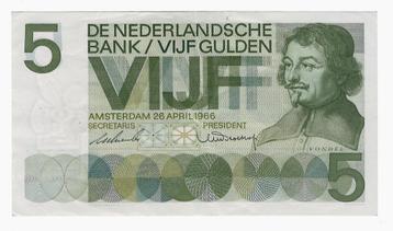 5 Gulden 1966. Vondel. ZF+ beschikbaar voor biedingen