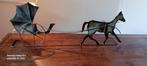 Vintage Smeedijzeren Wandlamp Paard en Koets, J.P JOLY, Ophalen of Verzenden, Gebruikt