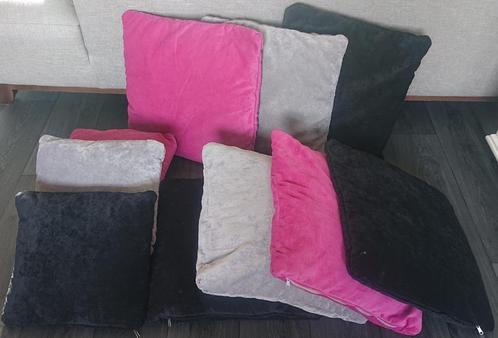 10-delige Kussen set roze/grijs/zwart, Huis en Inrichting, Banken | Sofa's en Chaises Longues, Gebruikt, Vierpersoons of meer