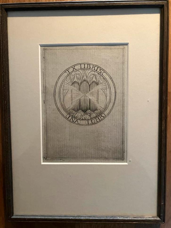 Ex Libris Ina Lohr (door Sally Lohr) - Originele Prent, Antiek en Kunst, Kunst | Etsen en Gravures, Ophalen of Verzenden