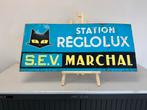 Reclamebord Station Réglolux S.E.V. Marchal, Antiek en Kunst, Antiek | Emaille, Ophalen