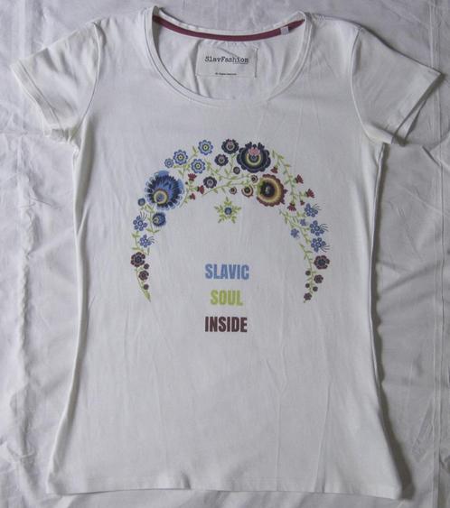 SlavFashion T-shirt uit Polen maat S katoen elastaan, Kleding | Dames, T-shirts, Gedragen, Maat 36 (S), Wit, Korte mouw, Ophalen