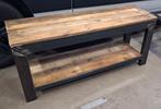 Staal hout tv meubel, Huis en Inrichting, Kasten | Televisiemeubels, Ophalen, Stoer, 100 tot 150 cm, Nieuw