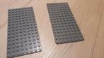 2 lego grondplaten van 8x16 Grijs, Ophalen of Verzenden