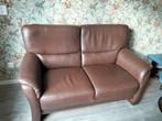 Mooie bruin leren 2 persoons bank, Ophalen, Gebruikt, 150 tot 200 cm, Tweepersoons