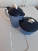 Tupperware suiker en melk set, Huis en Inrichting, Keuken | Tupperware, Ophalen of Verzenden, Zo goed als nieuw, Blauw, Overige typen