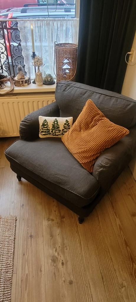 Ikea Stocksund fauteuil groene bekleding - landelijke stijl, Huis en Inrichting, Ophalen, Gebruikt, Minder dan 75 cm, Landelijke stijl