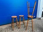 4 vintage houten barkrukken 79cm hoog, Huis en Inrichting, Ophalen, Zo goed als nieuw, Hout, 60 tot 90 cm