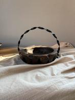 Vintage houten & castiron brutalist style schaal  h17cm, Schaal, Rond, Ophalen of Verzenden, Zo goed als nieuw