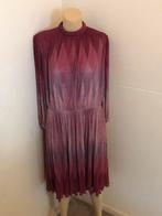 Vintage roze gekleurde plissé jurk, Knielengte, Maat 38/40 (M), Roze, Zo goed als nieuw