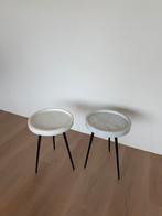 ZUIVER KARRARA 2x - MARMEREN BIJZETTAFEL, Minder dan 55 cm, Metaal of Aluminium, Rond, Zo goed als nieuw