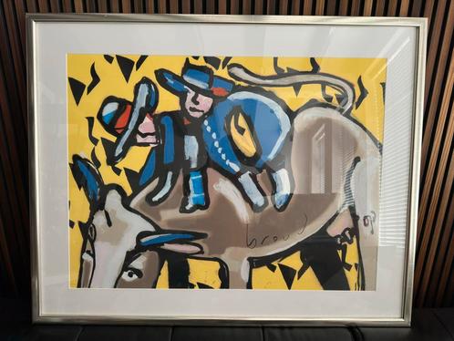 Herman Brood Zeefdruk “Bulls Ride”, Antiek en Kunst, Kunst | Litho's en Zeefdrukken, Ophalen of Verzenden