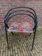 3 Stoelen met Zwart Stalen Frame, Huis en Inrichting, Stoelen, Ophalen, Gebruikt, Drie, Zwart