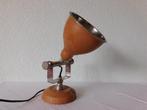 Leuke wandlamp of spot van chroom met leer , hg 30,5 cm, dsn, Ophalen of Verzenden, Gebruikt, Metaal
