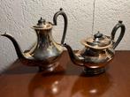Antieke Verzilverde Koffie- en Theepot, Antiek en Kunst, Ophalen of Verzenden, Zilver