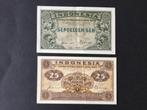Indonesia, 2 bankbiljetten van 10 en 25 sen 1947 (PR+), Verzenden, Zuidoost-Azië, Setje