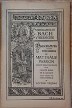 Programma uitvoering Matthäus Passion 1931, Ophalen of Verzenden, Algemeen, Nederlandsche Bachvereeniging