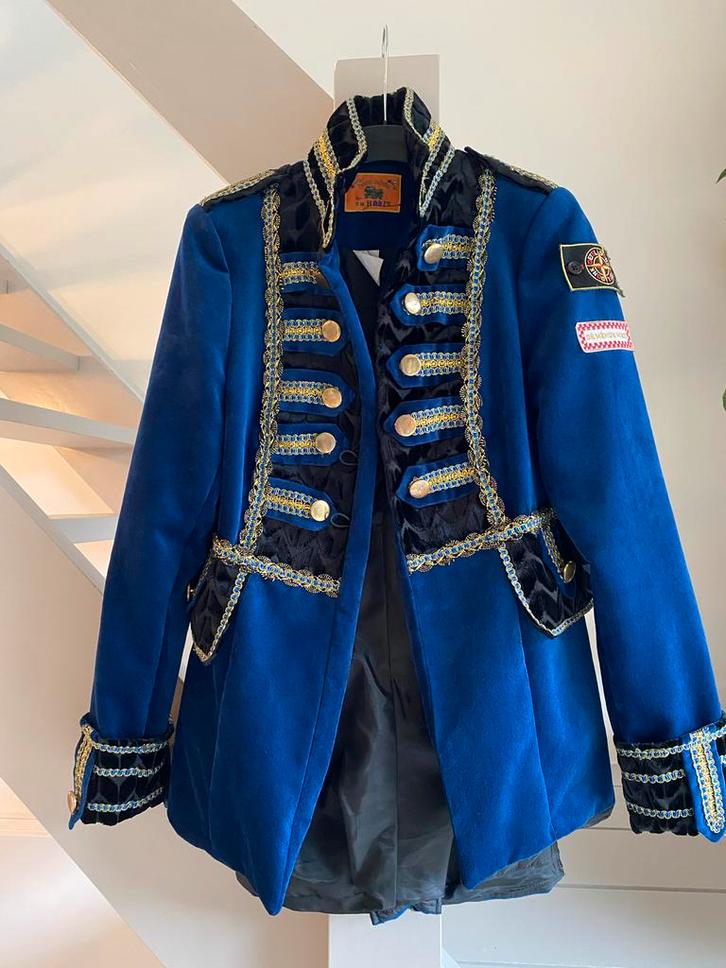 Carnavalsjas Maat 36 - Prachtige Blauwe Jas, Kleding | Dames, Carnavalskleding en Feestkleding, Zo goed als nieuw, Kleding, Carnaval
