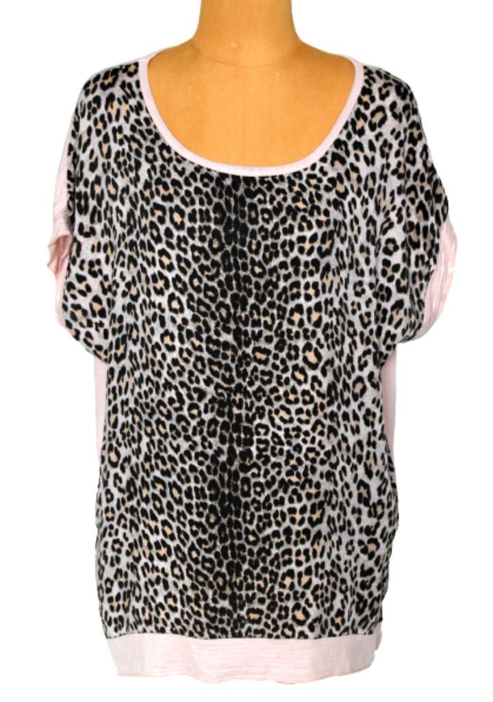 Repeat topje, viscose top, roze/leopard, Mt. S / M, Kleding | Dames, Tops, Zo goed als nieuw, Maat 38/40 (M), Zonder mouw, Verzenden