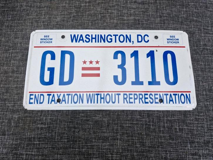 Kentekenplaat Washington DC USA Nummerplaat nummerbord Licen, Verzamelen, Automerken, Motoren en Formule 1, Gebruikt, Auto's, Ophalen of Verzenden
