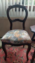 Antieke stoel met bloemmotief 2 stuks, Hout, Gebruikt, Twee, Bruin