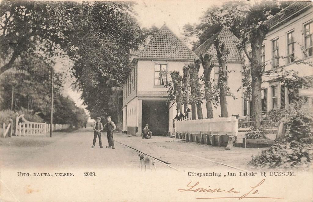 Uitspanning Jan Tabak bij Bussum  1904, Ophalen of Verzenden, Voor 1920, Gelopen, Noord-Holland