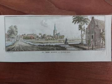 47-48 / Het dorp Wilnis Mooie gekleurde gravure uit 18e eeuw beschikbaar voor biedingen