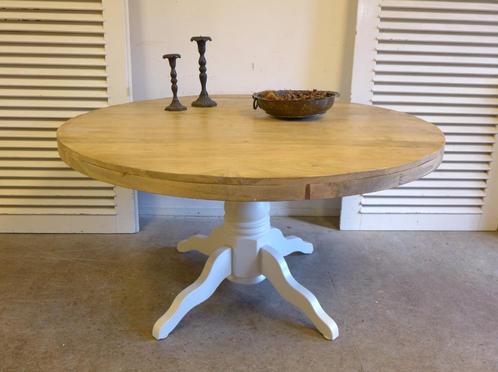 Prachtige grote ronde mango eettafel 140 cm, Huis en Inrichting, Tafels | Eettafels, Nieuw, 100 tot 150 cm, 100 tot 150 cm, Vijf personen of meer