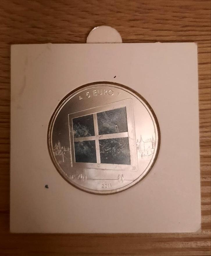 Zilveren 5 Euro Herdenkingsmunt Schilderkunst Vijfje, Postzegels en Munten, Munten | Nederland, Euro's, Koningin Beatrix, Ophalen of Verzenden