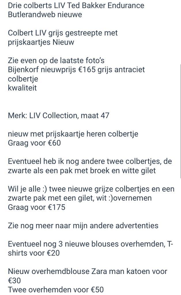 ≥ Drie colberts LIV Ted Bakker Endurance Butlerandweb nieuwe