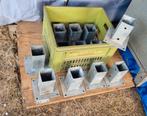 12 gegalvaniseerde paalhouders met plaat voor paal 7x7 cm., Ophalen, Gebruikt, Overige typen