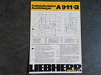 Liebherr A 911 serie B graafmachine folder, Boeken, Catalogussen en Folders, Ophalen of Verzenden