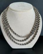 Hele lange dikke zilveren (800) koordketting, 147 cm, Ophalen of Verzenden, Zilver, Ketting