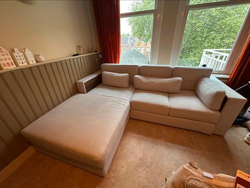 Grijzen hoekbank, Huis en Inrichting, Banken | Complete zithoeken, Zo goed als nieuw, Ophalen