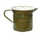 Donker groen met gouden bies emaille melkkoker, Antiek en Kunst, Antiek | Emaille, Ophalen of Verzenden