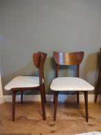 2x Mid century vintage teak design stoelen, Twee, Bruin, Ophalen of Verzenden, Zo goed als nieuw