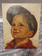 Jaren dertig Corelli olieverf op canvas little boy, Antiek en Kunst, Ophalen of Verzenden