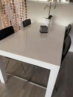 Witte hoogglans tafel 160x90cm (in goede staat!), Huis en Inrichting, Tafels | Eettafels, 50 tot 100 cm, 150 tot 200 cm, Rechthoekig