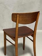 Deense eettafelstoelen 2x vintage teakhout Deens prijs p/st, Gebruikt, Twee, Bruin, Vintage