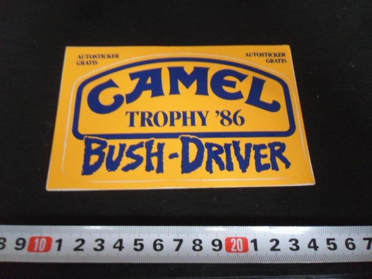 sticker camel trophy 1986 bush-driver *, Verzamelen, Stickers, Zo goed als nieuw, Ophalen