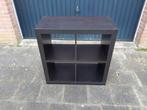 1 zwartbruine IKEA Kallax open kast/vakkenkast (4 vakken), Huis en Inrichting, Kasten | Wandmeubels, Minder dan 100 cm, 25 tot 50 cm