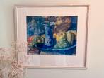 Kees Verwey - Stilleven met delftsblauwe vaas en fruit, Ophalen of Verzenden