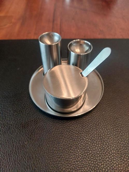 Stelton Cylinda Line peper, zout en mosterd set, Huis en Inrichting, Keuken | Keukenbenodigdheden, Gebruikt, Ophalen of Verzenden