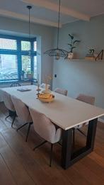 Industriële eettafel 6 personen – stalen frame, Huis en Inrichting, Tafels | Eettafels, Gebruikt, 200 cm of meer, 50 tot 100 cm