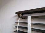Jaloezieën. Drie stuks, bamboe, 50 mm, open mechanisme, Ophalen, 100 tot 150 cm, Zo goed als nieuw, Zwart