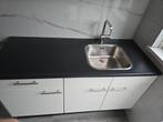 Aanrechtblad met spoelbak,  zonder kraan. Bruynzeel, Huis en Inrichting, Keuken | Keukenelementen, Ophalen, 100 tot 150 cm, Zwart