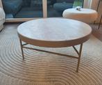 Stijlvolle Travertin Salontafel in zandbeige kleur, Ophalen, Overige materialen, 50 tot 100 cm, Rond