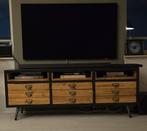 Dutchbone Sol 2 Dressoir - Hout & Metaal, 150 tot 200 cm, Zo goed als nieuw, Minder dan 100 cm, Industrieel